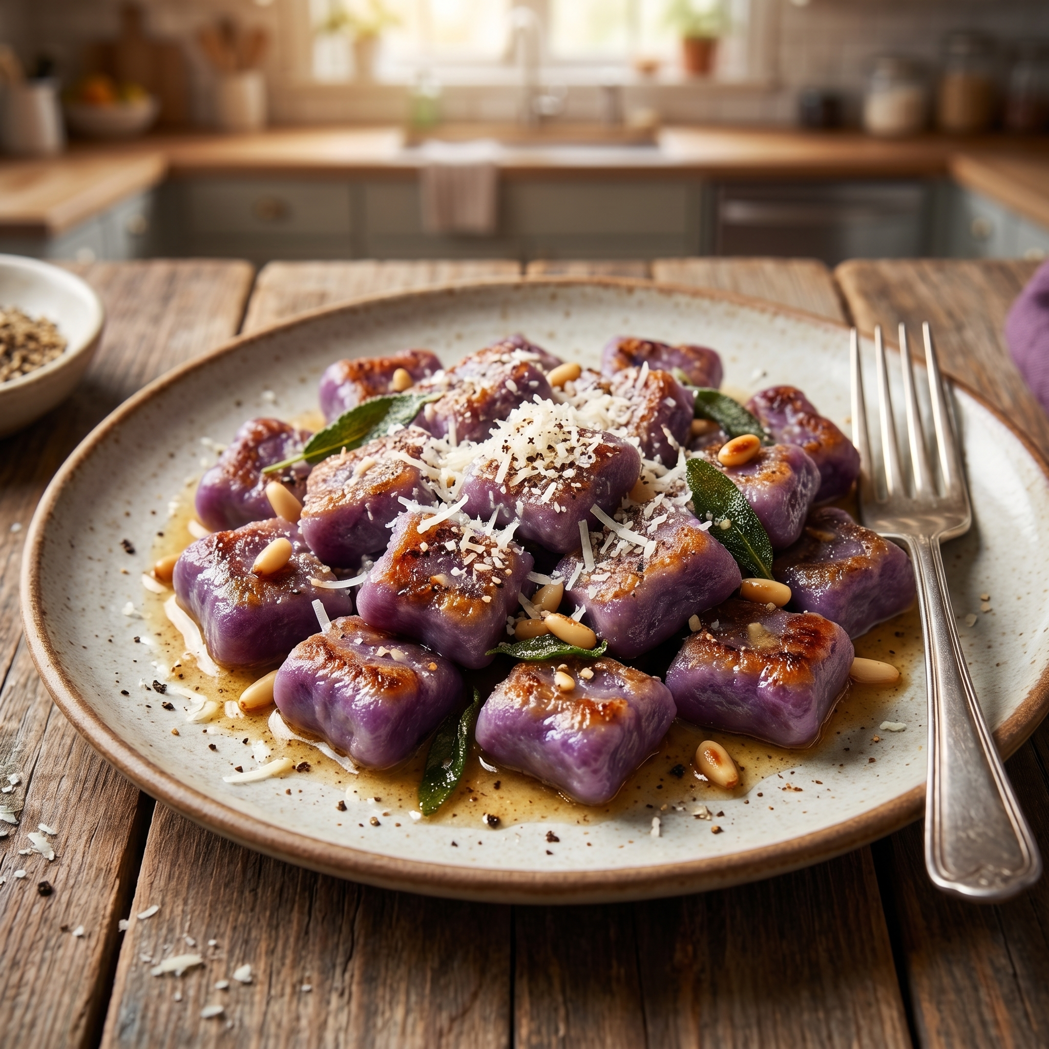 Savory Ube Gnocchi with Sage & Brown Butter