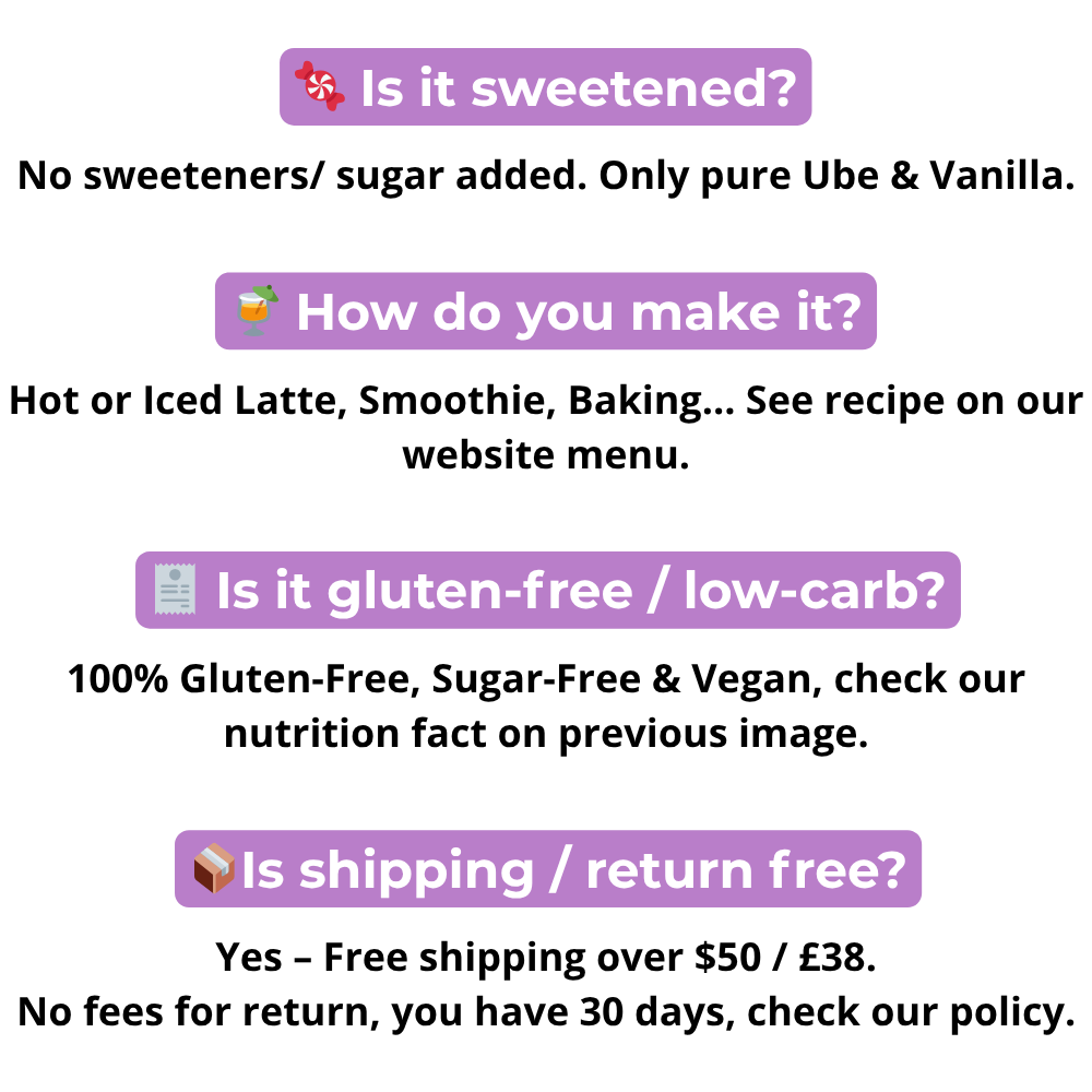 Authentic Ube Ube Superfood | Organic Purple Yam Powder for Lattes & Baking