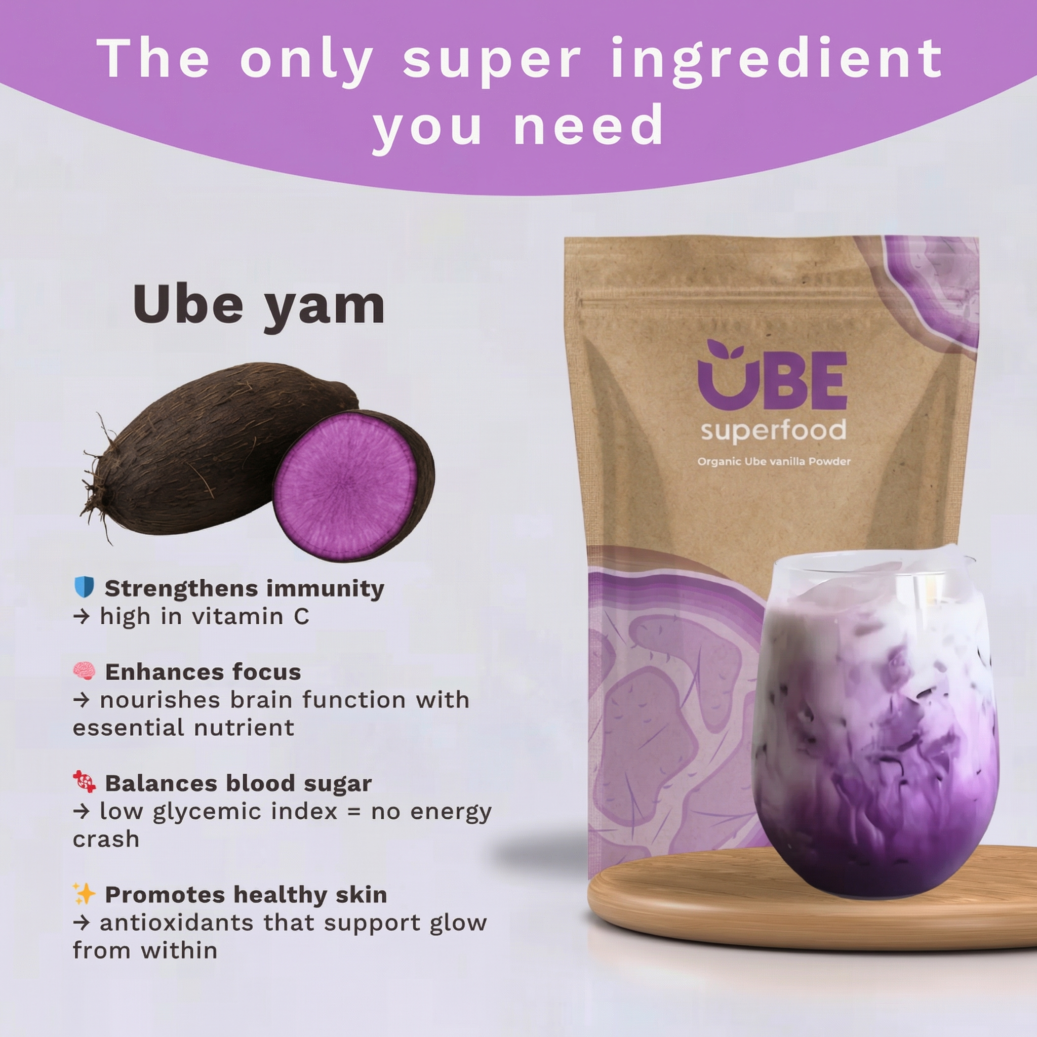 Authentic Ube Premium Ube Powder - Perfect for Lattes, Baking & Smoothies – Ube Superfood