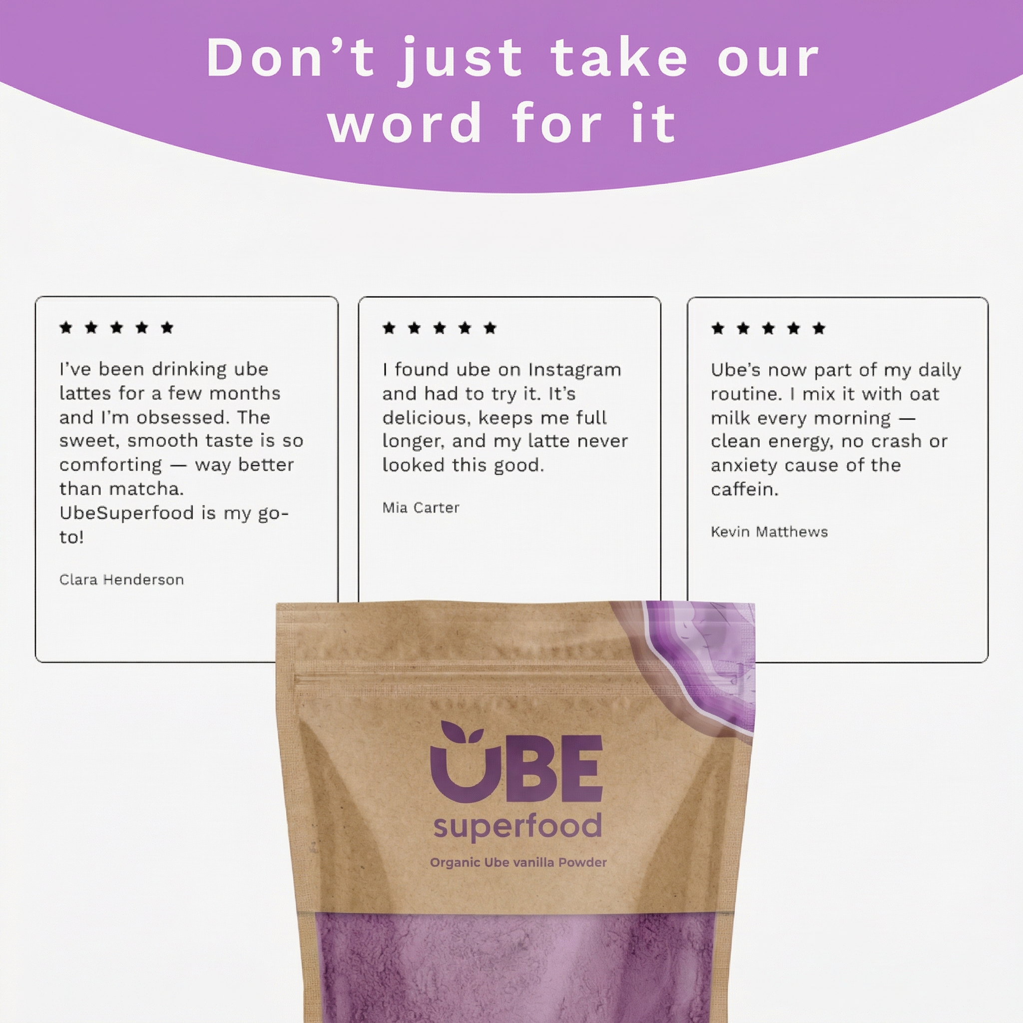 Authentic Ube Ube Superfood | Organic Purple Yam Powder for Lattes & Baking